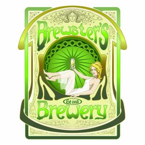 Art Nouveau brand identity Brewsters Brewery Logo. Graphic illustrator.