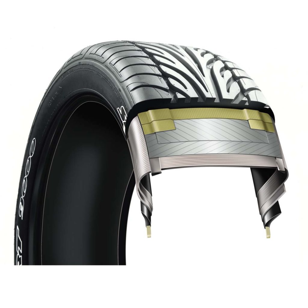 Tyre cutaway Technical illustration by freelance illustration Adrian Cartwright