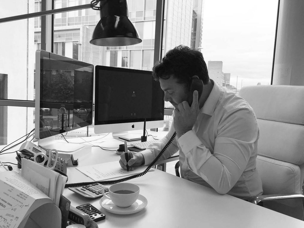 Adrian taking a call