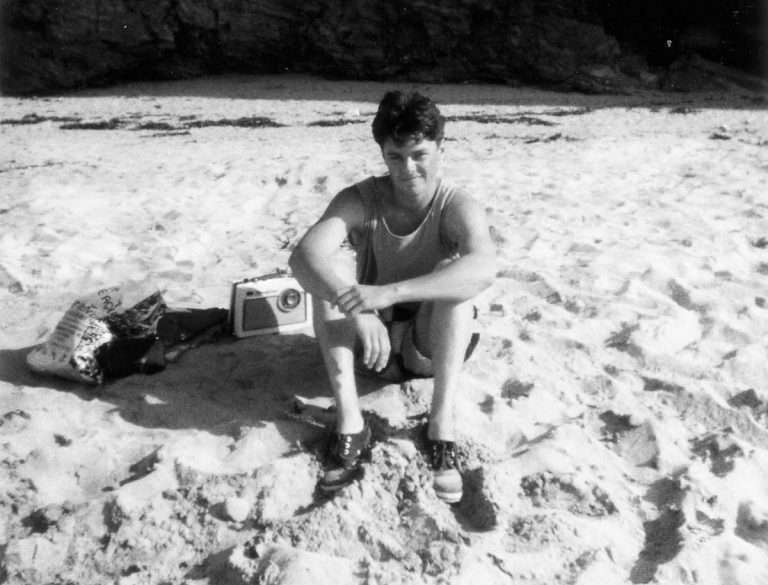 Adrian Cartwright on the beach in 1990.