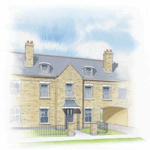 Artist impression in watercolour. illustration artist impression of a house