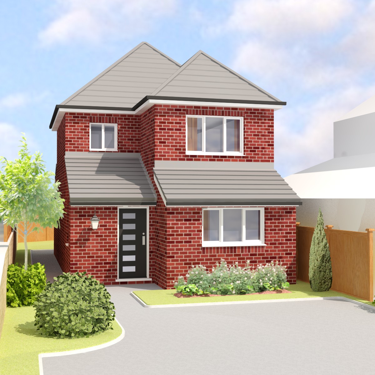 Artist impression of a house. Architectural visual. illustration of a house artist impression