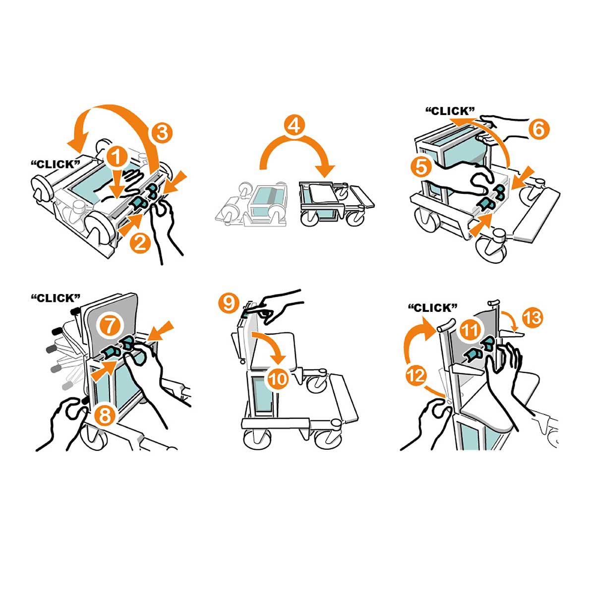 assembly instructions illustration of assembly instructions for a mobility chair